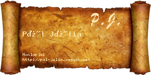 Pál Júlia névjegykártya